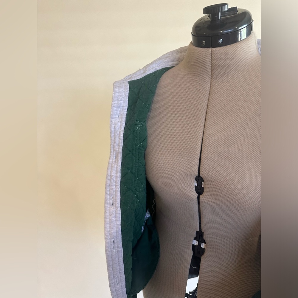 Rock Monkey Quilted Button Up Jacket Light Grey W… - image 3